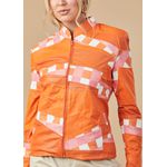 Jaqueta De Couro Pelica Patchwork Feminina Bicolor Coral Michele