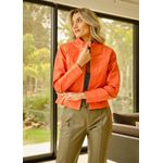 Jaqueta De Couro Patchwork Feminina Coral Ana