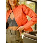 Jaqueta De Couro Patchwork Feminina Coral Ana