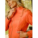 Jaqueta De Couro Patchwork Feminina Coral Ana