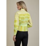 Jaqueta De Couro Pelica Patchwork Feminina Bicolor Amarelo Nina