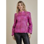 Jaqueta De Couro Pelica Patchwork Feminina Bicolor Ultra Michele