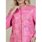 Jaqueta De Couro Pelica Patchwork Feminina Bicolor Pink Nina