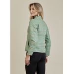 Jaqueta De Couro Pelica Patchwork Feminina Bicolor Verde Claro Michele