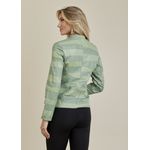 Jaqueta De Couro Pelica Patchwork Feminina Bicolor Verde Menta Michele