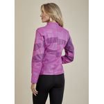 Jaqueta De Couro Pelica Patchwork Feminina Bicolor Fandango Michele