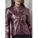 Jaqueta De Couro Pelica Patchwork Feminina Metal Turmalina