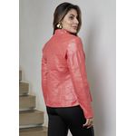 Jaqueta De Couro Pelica Patchwork Feminina Goiaba Bia