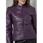 Jaqueta De Couro Pelica Patchwork Feminina Malve Bia