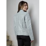 Jaqueta De Couro Pelica Patchwork Feminina Azul Bebê Bia