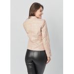 Jaqueta De Couro Pelica Patchwork Feminina Rose Bebe Bia