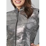 Jaqueta De Couro Pelica Patchwork Feminina Metal Craquelado Bia