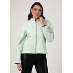 Jaqueta De Couro Pelica Patchwork Feminina Verde Triunfo