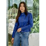 Jaqueta de Couro Feminina Azul Sofia 