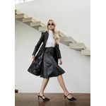 Trench Coat Botão Preto Feminino