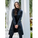 Trench Coat Botão Preto Feminino