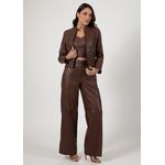 Jaqueta De Couro Feminina Chocolate Camille 