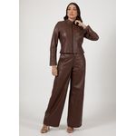 Jaqueta De Couro Feminina Chocolate Camille 