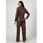 Jaqueta De Couro Feminina Chocolate Camille 