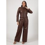 Jaqueta De Couro Feminina Chocolate Camille 