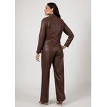 Jaqueta De Couro Feminina Chocolate Camille 