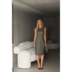 Vestido de Couro Feminino Verde Oliva Vitória