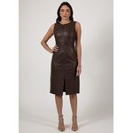 Vestido de Couro Feminino Marrom Vitória 