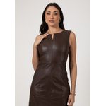 Vestido de Couro Feminino Marrom Vitória 