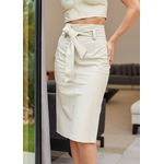 Saia Clochard de Couro Off-white Melanie 