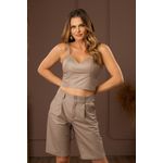 Bermuda de Couro Feminina Fendi Júlia