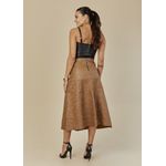 Saia De Couro Pelica Patchwork Feminina Avelã