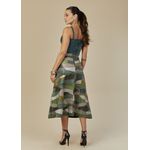 Saia De Couro Pelica Patchwork Feminina Bicolor Floresta