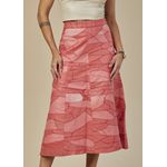 Saia De Couro Pelica Patchwork Feminina Bicolor Pink