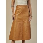 Saia De Couro Pelica Patchwork Feminina Mel