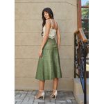 Saia De Couro Pelica Patchwork Feminina Abacate