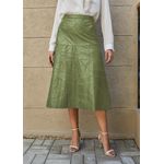 Saia De Couro Pelica Patchwork Feminina Verde Esmeralda