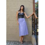 Saia De Couro Pelica Patchwork Feminina Lavanda