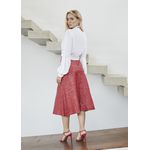 Saia De Couro Pelica Patchwork Feminina Vermelho