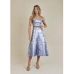 Saia De Couro Pelica Patchwork Feminina Metal Jade