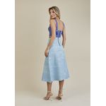 Saia De Couro Pelica Patchwork Feminina Estonada Céu