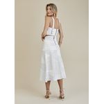 Saia De Couro Pelica Patchwork Feminina Bicolor Off-white
