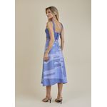 Saia De Couro Pelica Patchwork Feminina Bicolor Royal