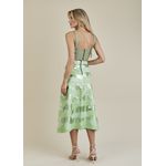 Saia De Couro Pelica Patchwork Feminina Bicolor Metal Verde Água