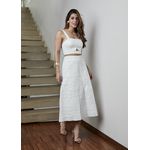 Saia De Couro Pelica Patchwork Feminina Branca