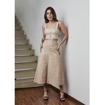 Saia De Couro Pelica Patchwork Feminina Nude