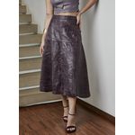 Saia De Couro Pelica Patchwork Feminina Uva