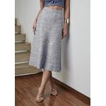 Saia De Couro Pelica Patchwork Feminina Estonada Azul 