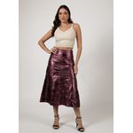 Saia De Couro Pelica Patchwork Feminina Metal Turmalina