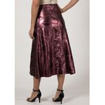 Saia De Couro Pelica Patchwork Feminina Metal Turmalina