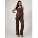 Calça de Couro Feminina Chocolate Samanta